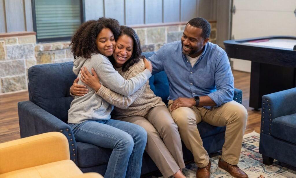 Teen with Mom and Dad